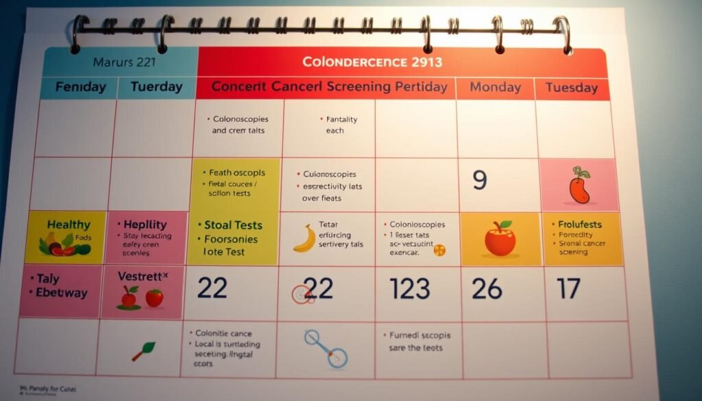 Calendario de exámenes de detección de cáncer de colon