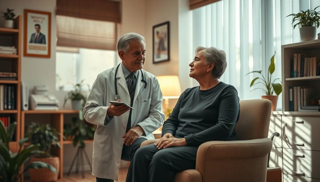 Médico hablando con paciente