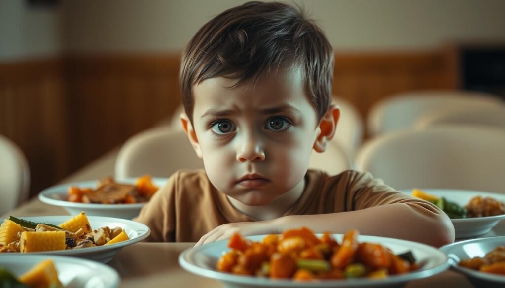 Niño con alergia alimentaria