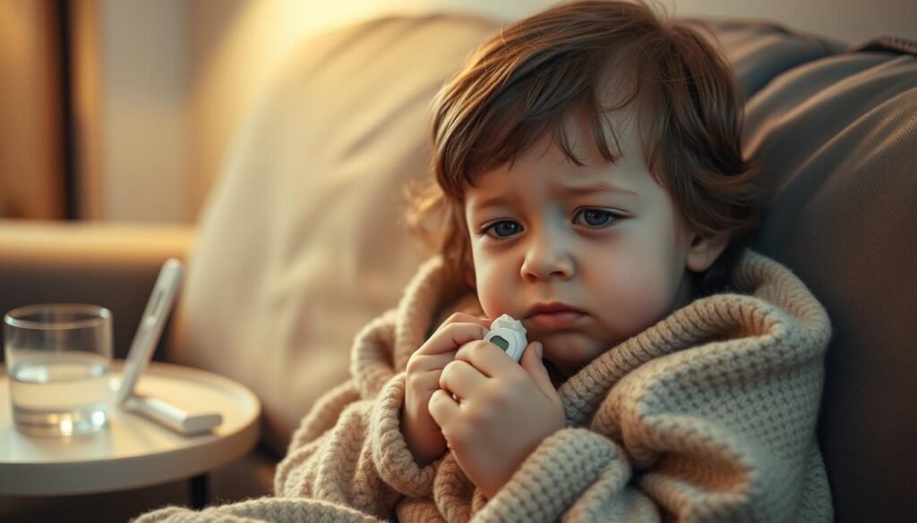 Niño con síntomas respiratorios