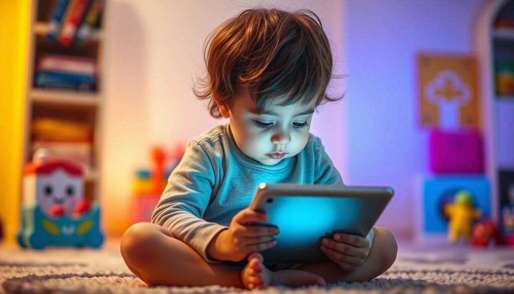 Niño usando una tablet